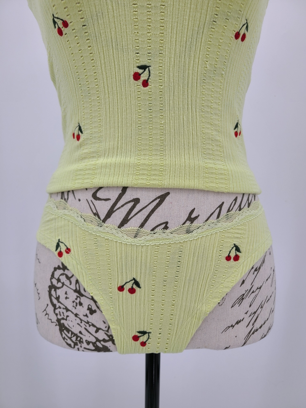 Anthropologie's LyreBird Yellow Ribbed Cami Set Size S/M - Picture 4 of 7